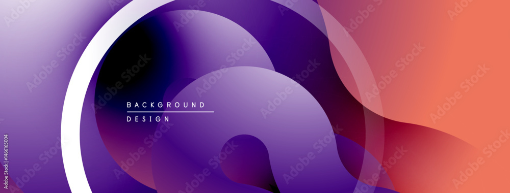 Poster Abstract fluid shapes, vibrant colors blend. Modern design, smooth gradients create dynamic composition. Background element.
