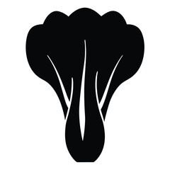 bok choy vector silhouette icon - perfect for food, farming, or nutrition concepts.
