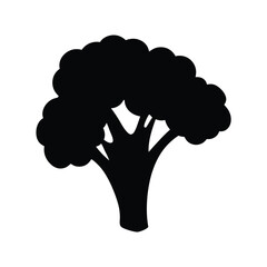 broccoli vector silhouette icon - perfect for food, farming, or nutrition concepts.