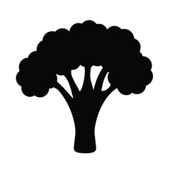 broccoli vector silhouette icon - perfect for food, farming, or nutrition concepts.
