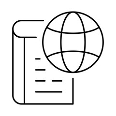 Global Knowledge Line Icon. E-learning, Education, Teaching, Online Study Icons Editable Stroke Vector Illustration