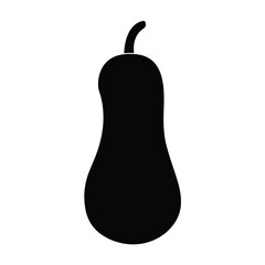 butternut squash vector silhouette icon - perfect for food, farming, or nutrition concepts.