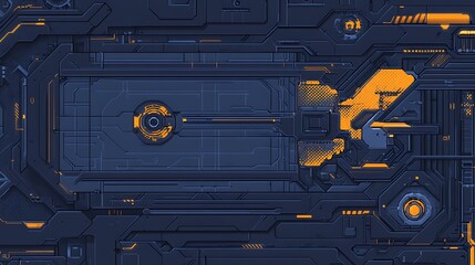 Futuristic motherboard panel