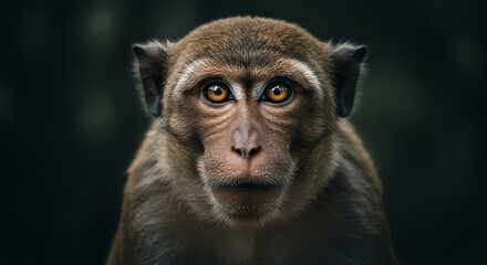 Obraz premium Close-up of monkey gazing directly into camera