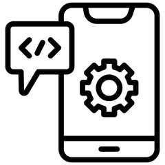 app development line icon