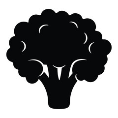 cauliflower vector silhouette icon - perfect for food, farming, or nutrition concepts.