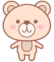 Cute Doodle Little Teddy Brown Bear
