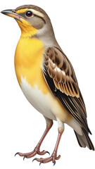 Fototapeta premium Vibrant Yellow Bird Standing Isolated on White Background for Marketing Campaigns, Corporate Presentations, and Digital Advertising with Copy Space for Text
