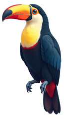 Detailed Toucan Clipart, isolated on a white background.