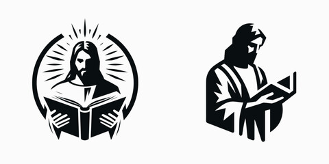 The Jesus Opening Bible. Christian Art Nativity Crucifix Divine Salvation. Christ unveiling scripture revelation holy doctrine & sacred testament.