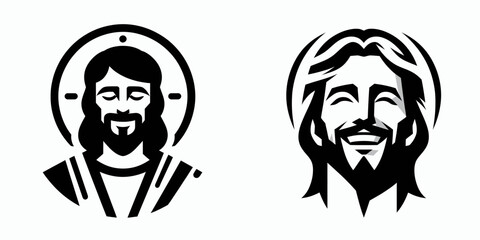 The Jesus Smiling. Christian Art Nativity Crucifix Divine Salvation. Deitys cheerful expression joy a picture of hope and benevolent love.