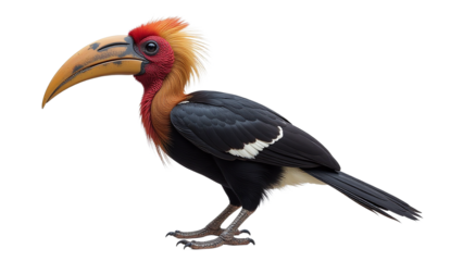 Detailed Hornbill Clipart, isolated on a white background.
