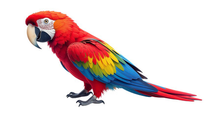 Fototapeta premium Detailed Macaw Clipart, isolated on a white background.
