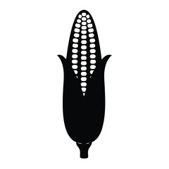 corn on the cob vector silhouette icon - perfect for food, farming, or nutrition concepts.