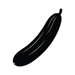 cucumber vector silhouette icon - perfect for food, farming, or nutrition concepts.