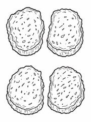fried potatoes line art clean hand drawn design.eps