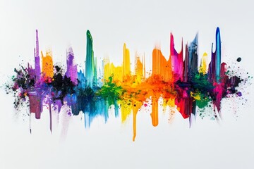 Vibrant abstract artwork with colorful streaks and splashes.
