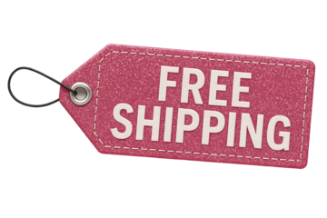 Pink Glitter Free Shipping Tag