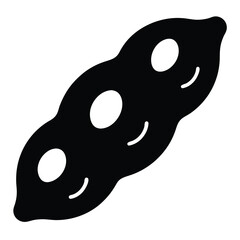 edamame vector silhouette icon - perfect for food, farming, or nutrition concepts.