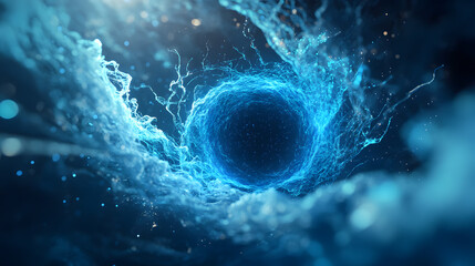 A blue, glowing, swirling vortex of light