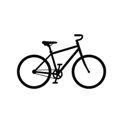 Fototapeta premium Simple Black Silhouette of a Bicycle on White Background