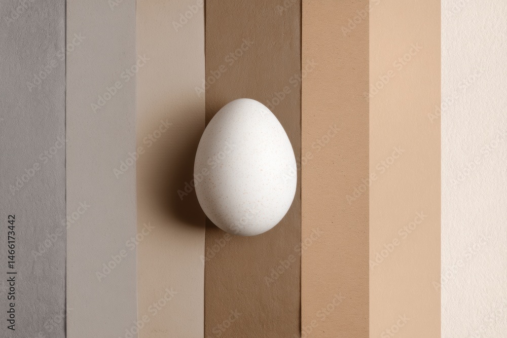 Poster Elegant White Egg Silhouette Positioned in a Neutral Gradient Setting Against a Soft Abstract Background Generative AI
