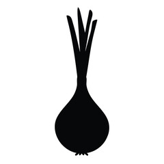 green onion vector silhouette icon - perfect for food, farming, or nutrition concepts.