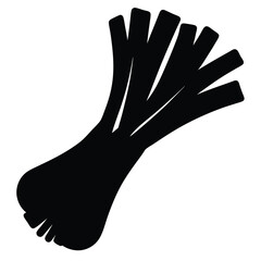 green onion vector silhouette icon - perfect for food, farming, or nutrition concepts.