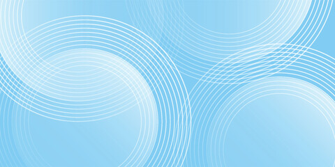 Abstract minimalist banner background, pastel colorful, blue and white gradations. Circle effect style geometric art