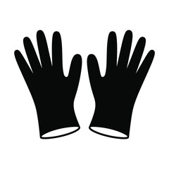 Obraz premium Pair of Black Rubber Gloves Icon Illustration
