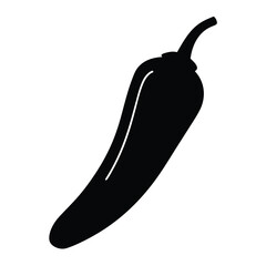 jalape o pepper vector silhouette icon - perfect for food, farming, or nutrition concepts.