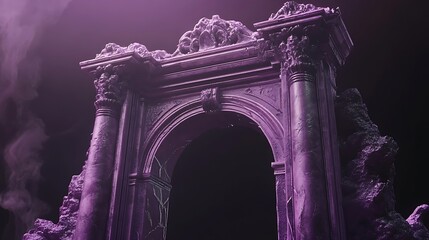 Fototapeta premium Ruined Archway in Purple Haze