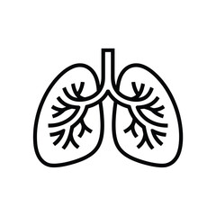 Human Lungs Line Art Icon Medical Respiratory System