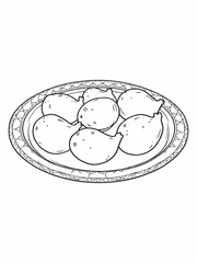 golden plate modern minimalist line art artwork piece.eps