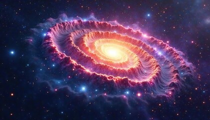 Majestic spiral galaxy swirling in cosmic dust and gas , galactic, beautiful