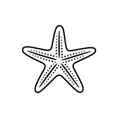 Obraz premium Simple Line Drawing of a Starfish Ocean Sea Animal