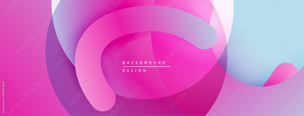 Aufkleber abstract fluid shapes, vibrant pinks, blues create dynamic composition. modern design, smooth gradie