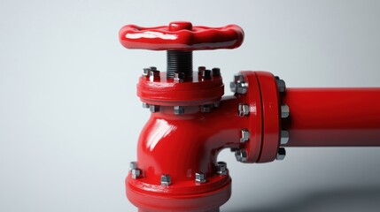 Red fire hydrant valve