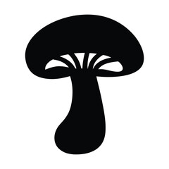 mushroom vector silhouette icon - perfect for food, farming, or nutrition concepts.