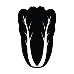 napa cabbage vector silhouette icon - perfect for food, farming, or nutrition concepts.