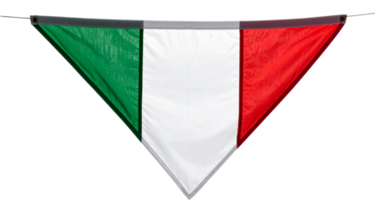 The Italy flag triangular design, isolated on transparent background