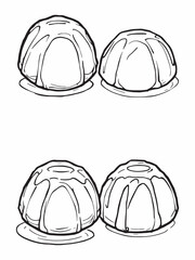 Gulab jamun line art creative dessert food drawing concept.eps