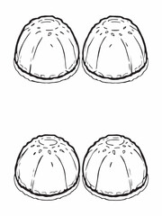 Gulab jamun line art minimalist sweet dessert illustration.eps