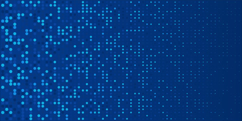 Half Tone Dots Digital Blue Background. Science, Technology, Digital Space Theme. 
