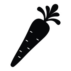 parsnip vector silhouette icon - perfect for food, farming, or nutrition concepts.