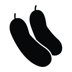 pickled cucumber vector silhouette icon - perfect for food, farming, or nutrition concepts.