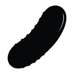 pickled cucumber vector silhouette icon - perfect for food, farming, or nutrition concepts.