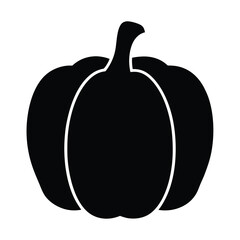 pumpkin vector silhouette icon - perfect for food, farming, or nutrition concepts.