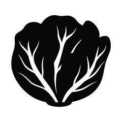 radicchio vector silhouette icon - perfect for food, farming, or nutrition concepts.