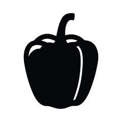 red bell pepper vector silhouette icon - perfect for food, farming, or nutrition concepts.